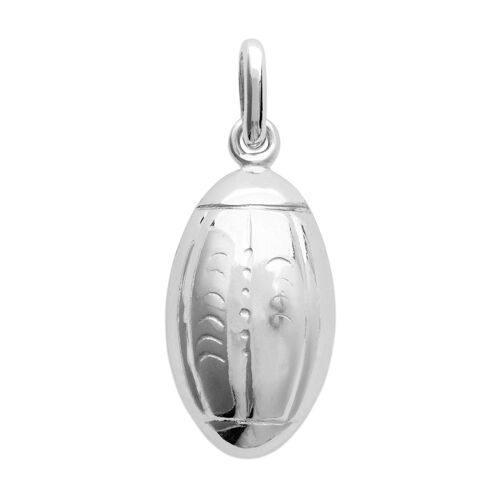 Pendentif Brillaxis Ballon De Rugby Argent Rhodié