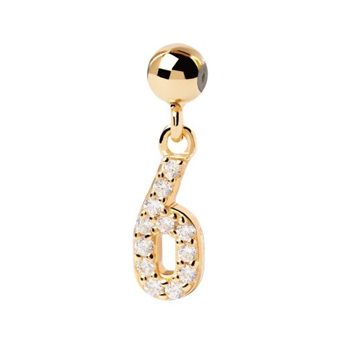 Charm Pdpaola Numéro 6 Doré