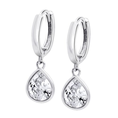 Boucles D'oreilles Créoles Lotus Silver Goutte Oxyde