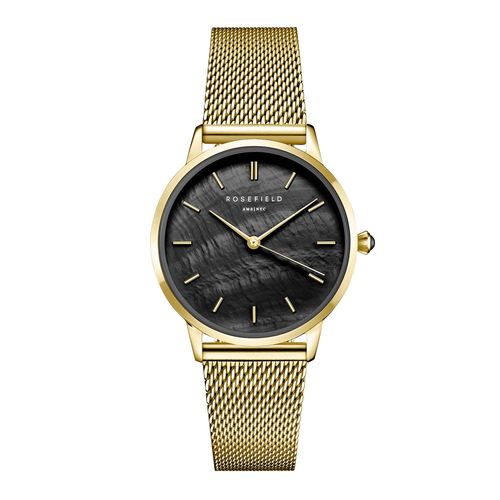 Montre Femme Rosefield Pearl Edit Maille Noir Or