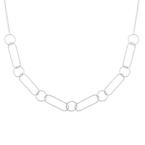 Collier Brillaxis Argent Rhodié Ciselé