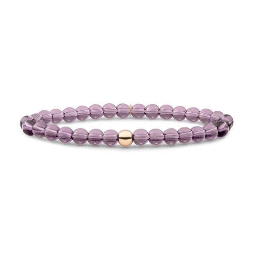 Bracelet Sparkling Jewels Saturne Large Quartz Aubergine Argent Plaqué Or