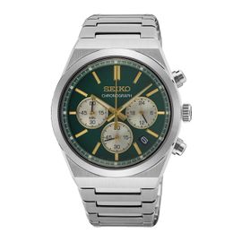 Montre Seiko Sport Chrono Fond Vert Et Doré
