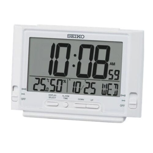 Réveil Seiko affichage digital blanc