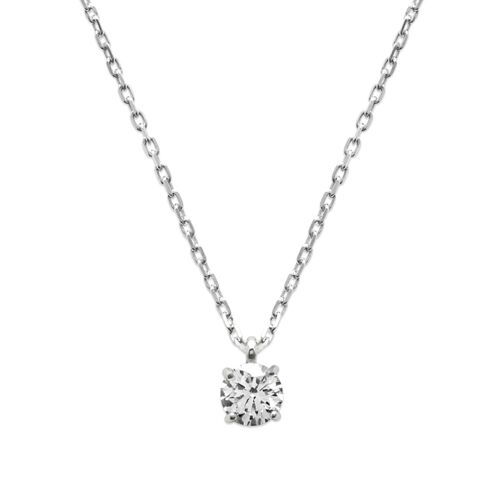 Collier Brillaxis En Argent Solitaire 45cm