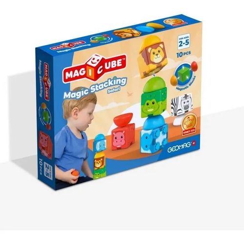 Blocs magnétiques - GEOMAG - Safari - 10 pièces - Éducatif - Plastique recyclé - Dès 12 mois