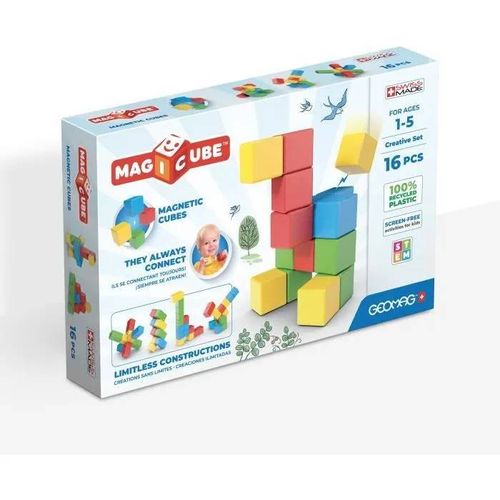 Blocs magnétiques - GEOMAG - Set créatif - 16 pièces - Éducatif - Plastique recyclé - Dès 12 mois