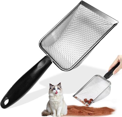 Kalanka-Pelle A Litiere Chat Metal Pelles À Litière Pour Chats Mailles Fines Pelle En Maille Robuste Pelle À Chat En Métal 3.5mm Facile À Nettoyer Convient Pour Bac À Litière Pour Chat