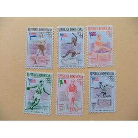 89 Republica Dominicana 1957 / Juegos Olimpicos Melburne / Yvert 444 / 448 + Pa 101 / 103 Mnh Incomp