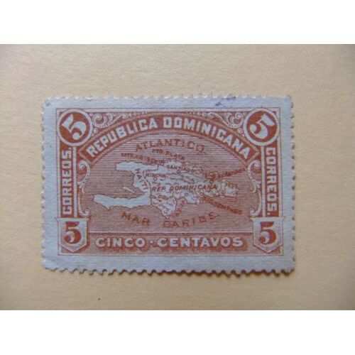 89 Republica Dominicana 1900 / Mapa De La Isla / Yvert 97 Fu