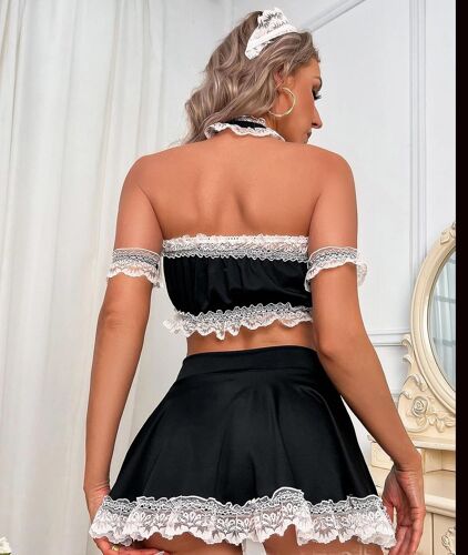 Kalanka-Lingerie Pour Femme - Costume De Maid En Dentelle - Mini Jupe Française - Uniforme - Anime - Cosplay - Nuisette - Robe Fantaisie - Chemise De Nuit Pour Femme
