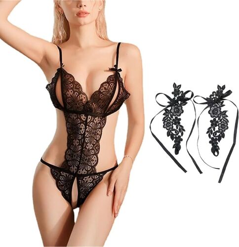 Kalanka-Tenue Sexy Femme Érotique Avec Un Ruban À La Cheville, Body En Dentelle Sensuelle Dos Nu Avec Bretelles Croisées, Combinaison Teddy Hot Pour Soirée Intime, Nuit Romantique Et Moments Spéciaux