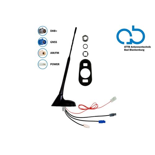 Antenne De Toit Am Fm Dab+ Gnss Inclinaison 76 12v Active