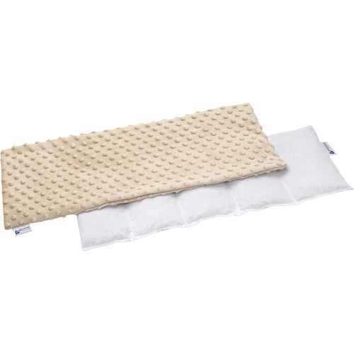 Coussin chauffant noyaux de cerise 60x20cm 800g Minky 5 Chambres par le froid Taie d'oreiller amovible (Beige)