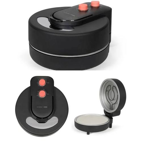 Four à Pizza électrique - 1800W 30cm - Revêtement antiadhésif - Température réglable - Couleur Noire