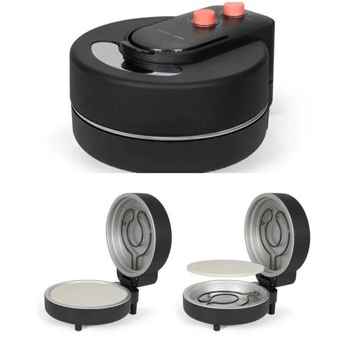 Four à Pizza électrique - 1800W 30cm - Revêtement antiadhésif - Thermostat ajustable réglable - Couleur Noire