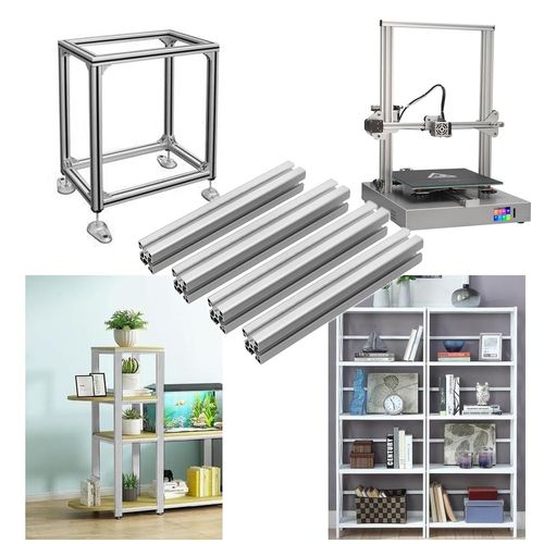 MEVRONISSHOP-Profilé en aluminium 4040 - 400 mm - Argent (4 pièces/paquet) - Fente en T en aluminium - Norme européenne pour imprimante 3D - Machine de gravure CNC et laser