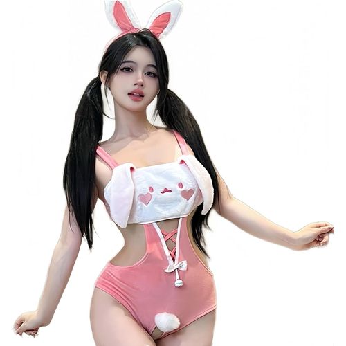 Kalanka-Lingerie Sexy De Jeu De Rôle Pour Femme - Costume De Senpai - Costume De Lapin Salope Avec Bandeau (2 Pièces)