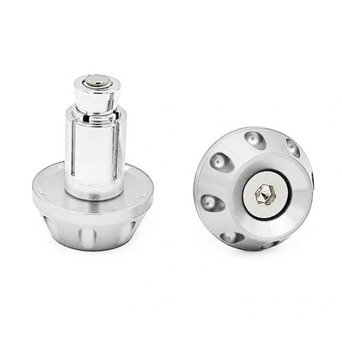 1 Paire D'embouts De Guidon De Moto Argentés