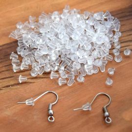 Lot De 400 Embouts Silicone - Fermoir Pour Boucles D'Oreilles 4x4mm, Création De Bijoux