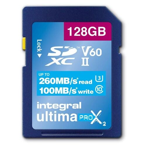 Integral UltimaPro X2 - Carte mémoire flash - 128 Go - Video Class V60 / UHS-II U3 / Class10 - SDXC UHS-II