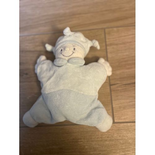 Doudou peluche lutin bleu Jollybaby vintage clown 