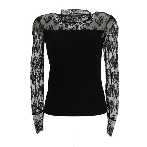 Tee Shirt Manches Longues Molly Bracken Knitted Top Black Ladies Noir S