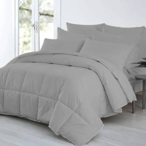 Couette Chaude 220 X 220 Cm Gris - 100% Microfibre 450 Gr/M² - Homerokk Paris
