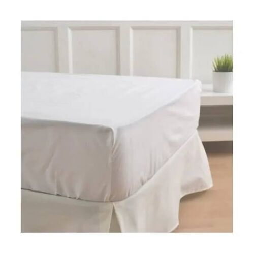 Drap Housse - Blanc - 90x190/200cm - Coton Polyester - Uni - Intérieur