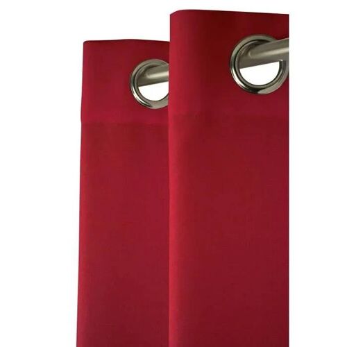 Rideau - Uni - 140x240 Cm - Rouge - Tamisant - ?Illets