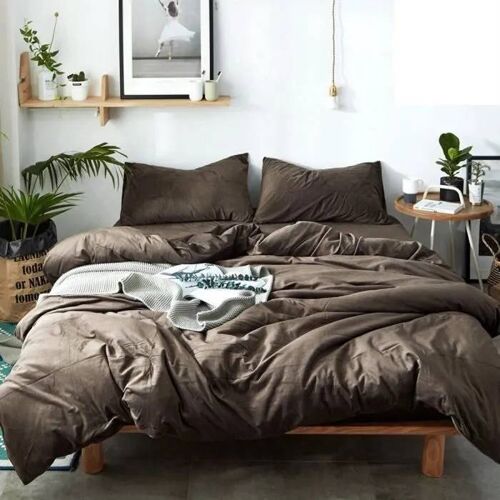 Housse De Couette - Choco - 220x240 Cm - 100% Coton - 2 Taies D'oreillers - Ultra Doux
