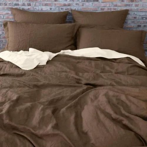 Housse De Couette - Haute Qualité - Chocolat - 220x240cm - 100% Coton - 2 Taies 65x65cm
