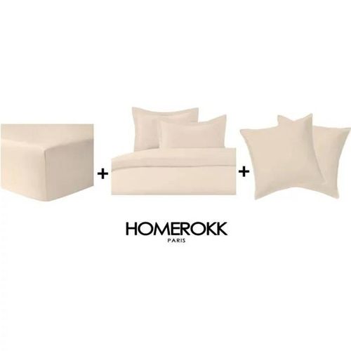 Ensemble Housse De Couette 220 X 240 + 2 Taies D'oreiller 65 X 65 Cm + Drap Housse 160 X 200 Lin - Homerokk