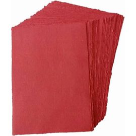 Papier De Noël Rouge A5 Fait Main 100 % Coton 50 Feuilles
