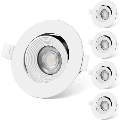 Spots LED Encastrables Plats UKawhi 6W Lot de 5 Blancs