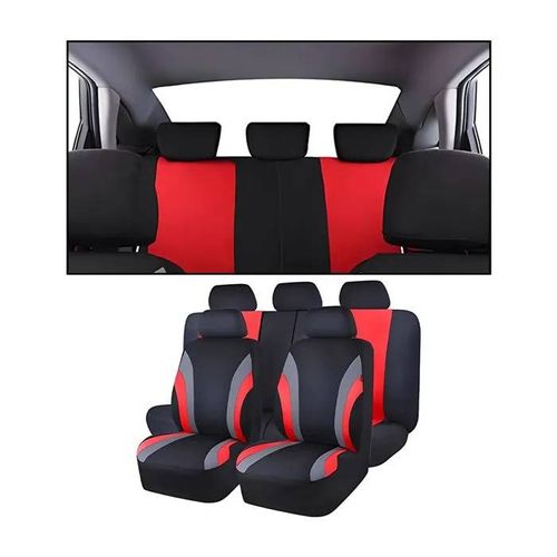 Housses De Siège Auto 9 Pièces Universelles Rouges