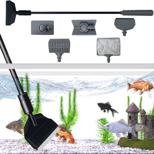 Kit De Nettoyage D'aquarium Réglable 45-78 Cm Antidérapant 5 Embouts
