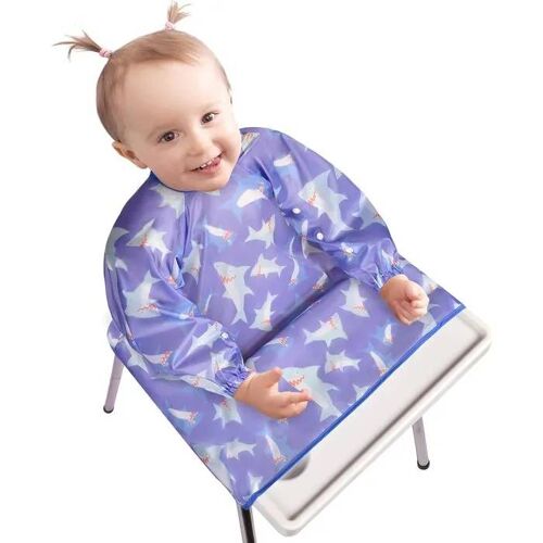 Bavoir Pour Bébés Enfants 2 En 1 Avec Manches Et Protection De Chaise Haute