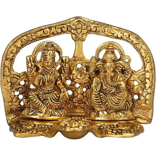 Statuette de Dieu Hindou Décoration d'Intérieur Dorée 14,5 cm x 11,5 cm