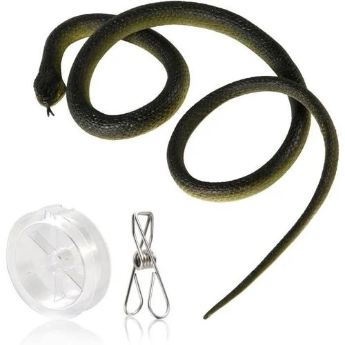 Serpent En Caoutchouc Sur Une Ficelle Avec Clip Jouet En Caoutchouc 100 Cm Pour Blagues Et Farces