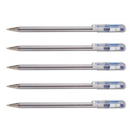 Pentel Lot De 5 Stylos Bille Superb Bk77 Pointe Moyenne Bleu