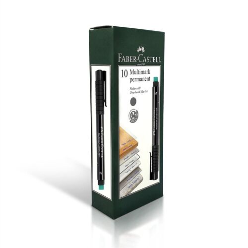 Faber-Castell Lot De 10 Marqueurs Cd/Dvd Multimark Permanent M, Noir
