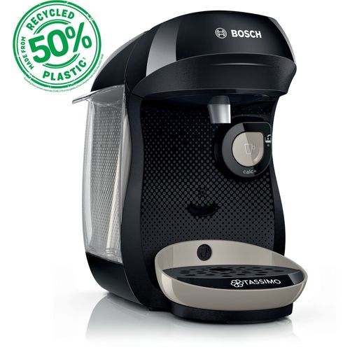 Machine multi-boissons Bosch TAS109E - 1400 W - Café, Café crème, Cappuccino, Chocolat chaud, Espresso, Lait chaud, Latte Macchiato, Thé - Plastique recylcé noir