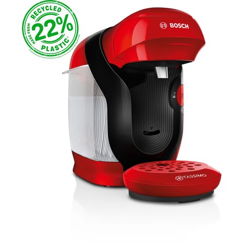 Machine multi-boissons Bosch TAS113E - 1400 W - Café, Café crème, Cappuccino, Chocolat chaud, Espresso, Lait chaud, Latte Macchiato, Thé - Rouge