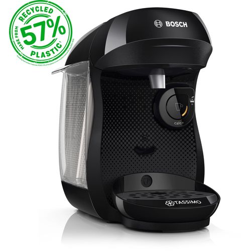 Machine multi-boissons Bosch TAS102E - 1400 W - Café, Café crème, Cappuccino, Chocolat chaud, Espresso, Lait chaud, Latte Macchiato, Thé - Plastique recylcé noir