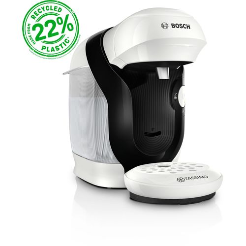 Machine multi-boissons Bosch TAS114E - 1400 W - Café, Café crème, Cappuccino, Chocolat chaud, Espresso, Lait chaud, Latte Macchiato, Thé - Blanc