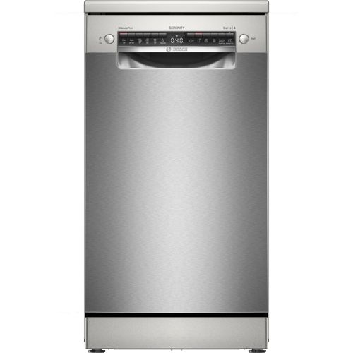 Lave-vaisselle Bosch SPS4EMI33E - Série 4 - Pose libre - 10 couverts - 84,5 x 45 x 60 cm - Wi-Fi - Acier brossé anti-traces