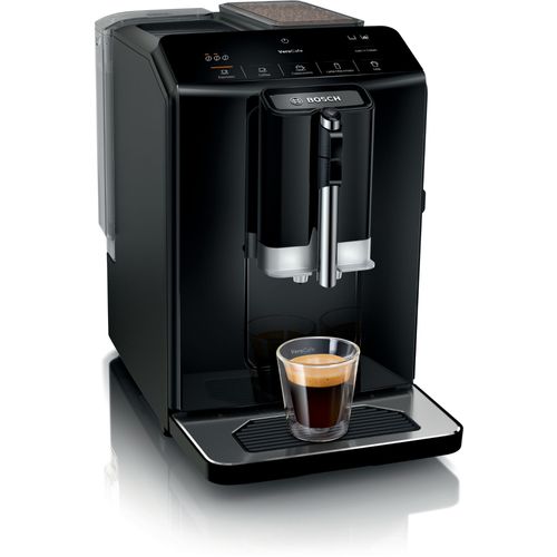 Machine à café Bosch TIE20119 - Série 2 - 1300 W - Expresso, Café crème, Cappuccino, Latte Macchiato, Mousse de lait - Noir lustré