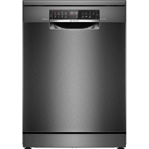Lave-vaisselle Bosch SMS6ECC12E - Série 6 - Pose libre - 14 couverts - 84,5 x 60 x 60 cm - Wi-Fi - Acier brossé noir anti-traces