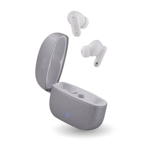 T'nB - Écouteurs sans Fil Zip avec Réduction de Bruit Active, Bluetooth 5.3, Autonomie jusqu'à 35h, Boîtier Aluminium - Gris